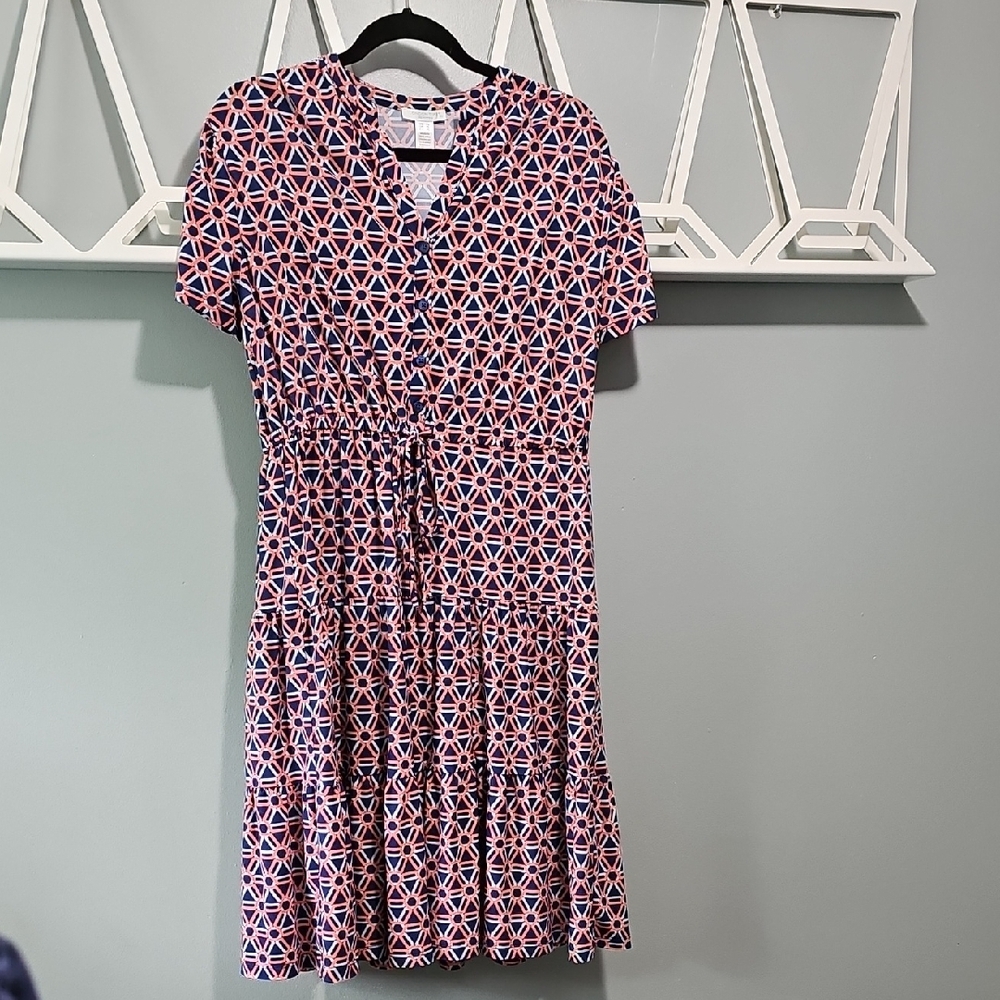 London Times Geometric Pattern Dress